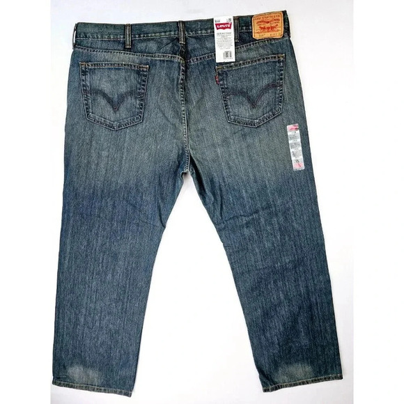 Levi's Size 44X30 Men's 559 Relaxed Straight Blue Denim Cotton Logo Jeans NWT - Picture 1 of 13